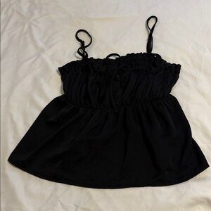 American Eagle Outfitters Black Ruched Top